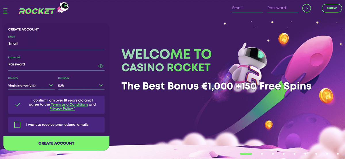 casino rocket Gameplay